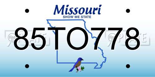 85TO778 Missouri License Plate