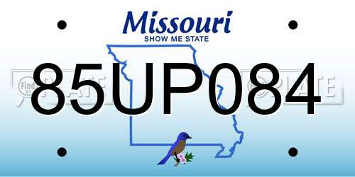 85UP084 Missouri License Plate