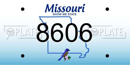 8606 Missouri License Plate