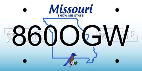 860OGW Missouri License Plate