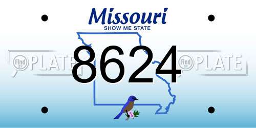 8624 Missouri License Plate