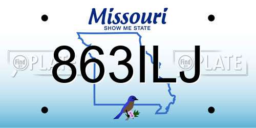 863ILJ Missouri License Plate