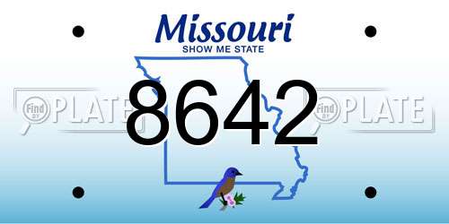 8642 Missouri License Plate