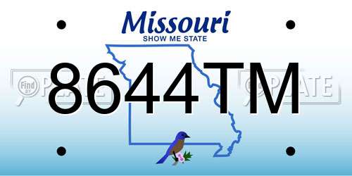 8644TM Missouri License Plate