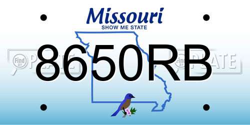 8650RB Missouri License Plate
