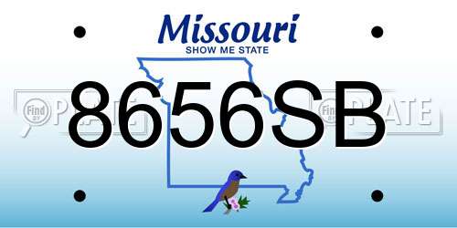8656SB Missouri License Plate