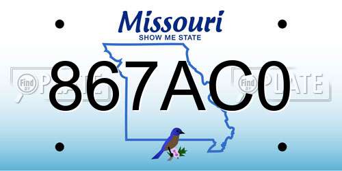 867AC0 Missouri License Plate