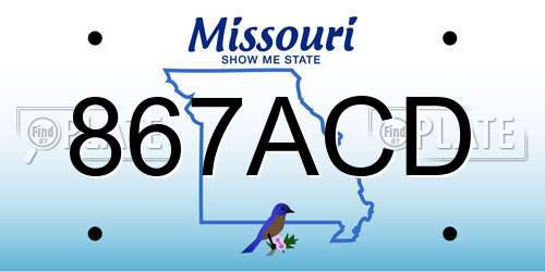 867ACD Missouri License Plate