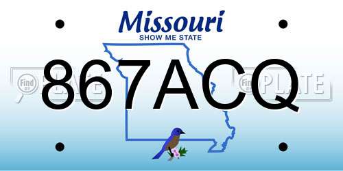 867ACQ Missouri License Plate