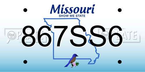 867SS6 Missouri License Plate