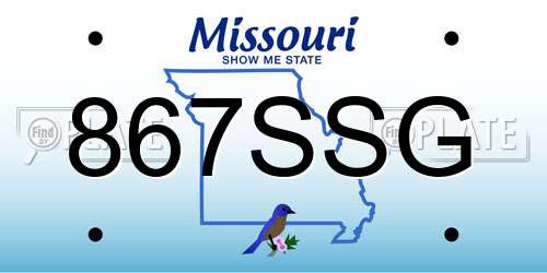 867SSG Missouri License Plate