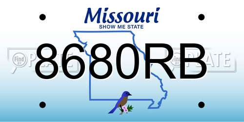 8680RB Missouri License Plate
