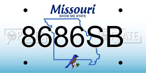 8686SB Missouri License Plate