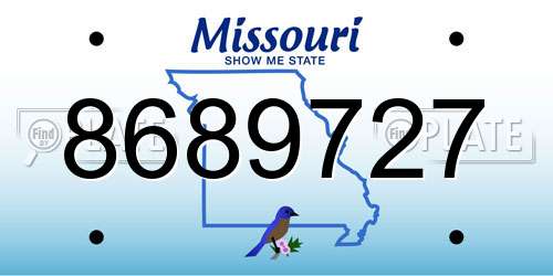 8689727 Missouri License Plate