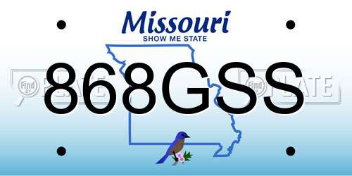 868GSS Missouri License Plate