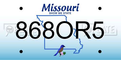 868OR5 Missouri License Plate