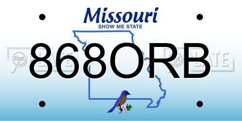 868ORB Missouri License Plate