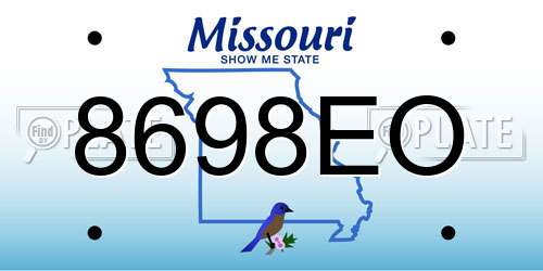 8698EO Missouri License Plate