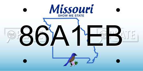 86A1EB Missouri License Plate