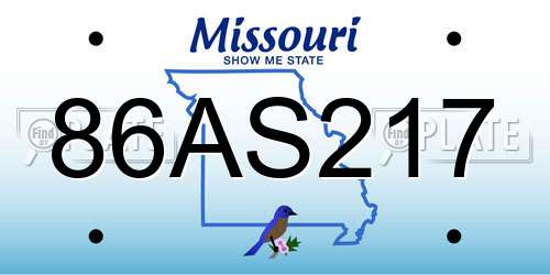 86AS217 Missouri License Plate