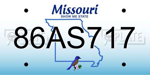 86AS717 Missouri License Plate