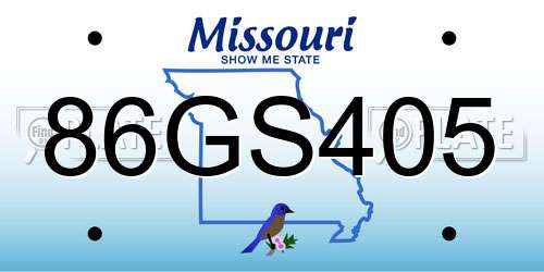 86GS405 Missouri License Plate