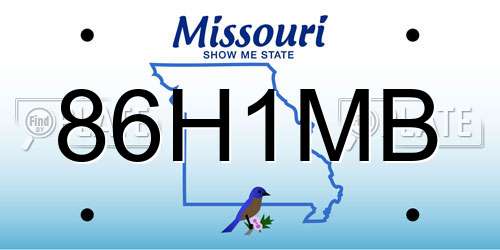 86H1MB Missouri License Plate