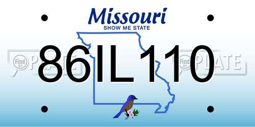 86IL110 Missouri License Plate