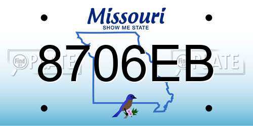 8706EB Missouri License Plate