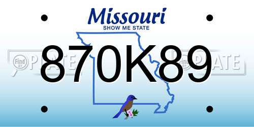 870K89 Missouri License Plate