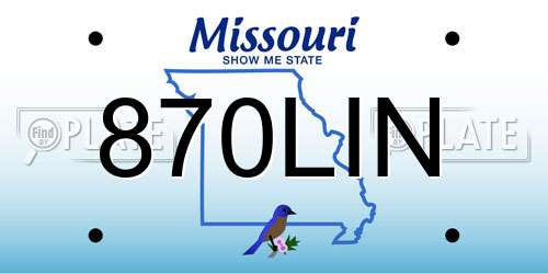 870LIN Missouri License Plate