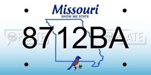 8712BA Missouri License Plate