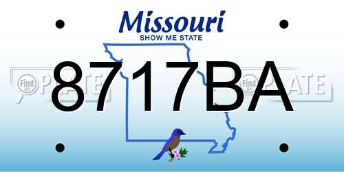 8717BA Missouri License Plate