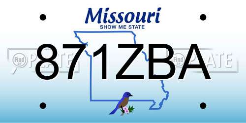 871ZBA Missouri License Plate