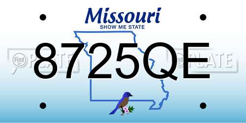 8725QE Missouri License Plate