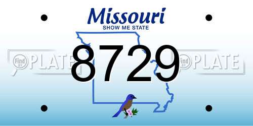 8729 Missouri License Plate