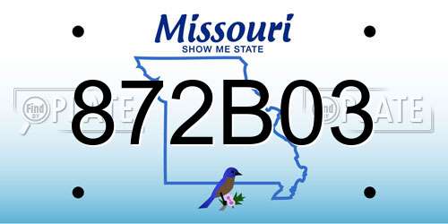 872B03 Missouri License Plate