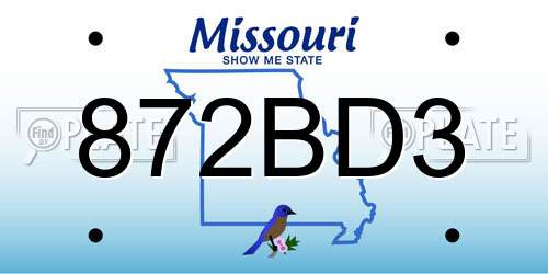 872BD3 Missouri License Plate