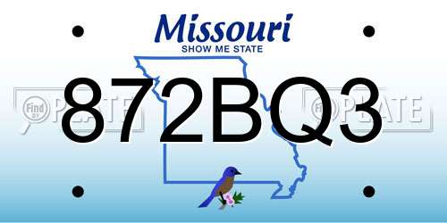 872BQ3 Missouri License Plate