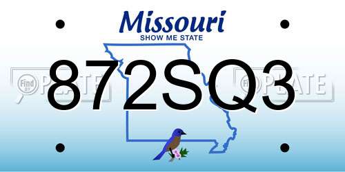 872SQ3 Missouri License Plate