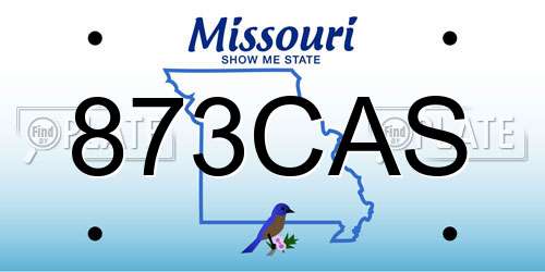 873CAS Missouri License Plate