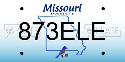 873ELE Missouri License Plate