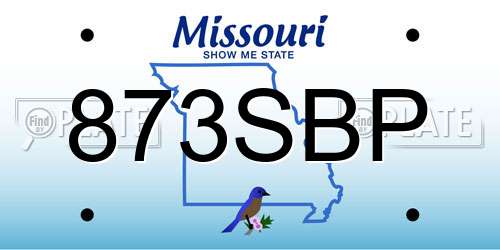 873SBP Missouri License Plate