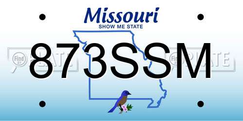873SSM Missouri License Plate