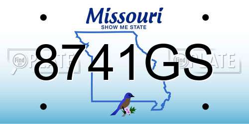 8741GS Missouri License Plate