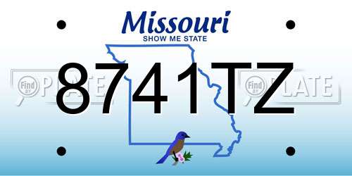 8741TZ Missouri License Plate