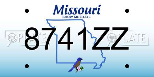 8741ZZ Missouri License Plate