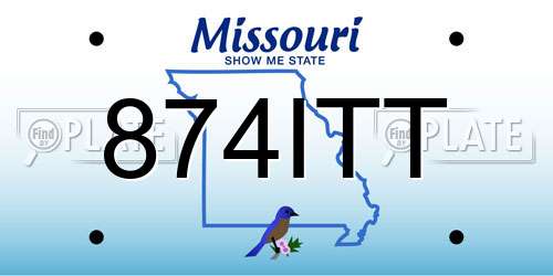 874ITT Missouri License Plate