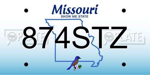 874STZ Missouri License Plate