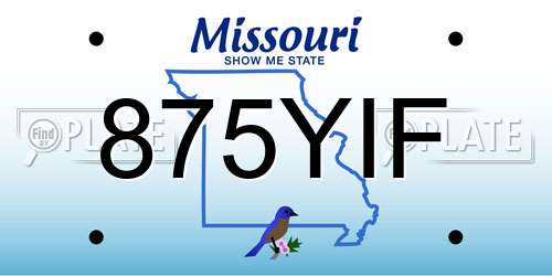 875YIF Missouri License Plate
